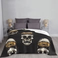 thumbnail image 4 of XMXT Flannel Throw Blanket for Couch, Warm Orange Skull Pattern Bed Sofa Decor Blankets for Home Bedroom, 80 x 60 inches, 4 of 8