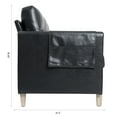 thumbnail image 5 of 3 Seat Upholstered Sofa, Sofa Couch with Side Pockets and Rubber Wood Legs, Accent Sofa with High Backrest for Living Room Office, 5 of 7
