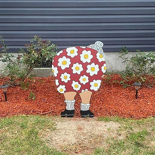 Adorno de jardín Cola silueta primavera verano resistente a la intemperie rojo