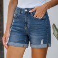 thumbnail image 4 of Jean Shorts for Women High Waisted XX-Large Denim Shorts Solid Color Comfortable Pocket Elastic Jeans, 4 of 8