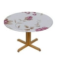 thumbnail image 3 of BANET Round Vinyl Fitted Tablecloth with Flannel Backing Elastic Edge Design Table Cover Waterproof Oil-Proof PVC Table Cloth Stain-Resistant Wipeable for Round Table 54"-58, 3 of 8