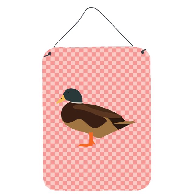"Treasures Silver Bantam Duck Pink Check Metal Print, 16hx12w, Multicolor" Caroline's Treasures BB7867DS1216