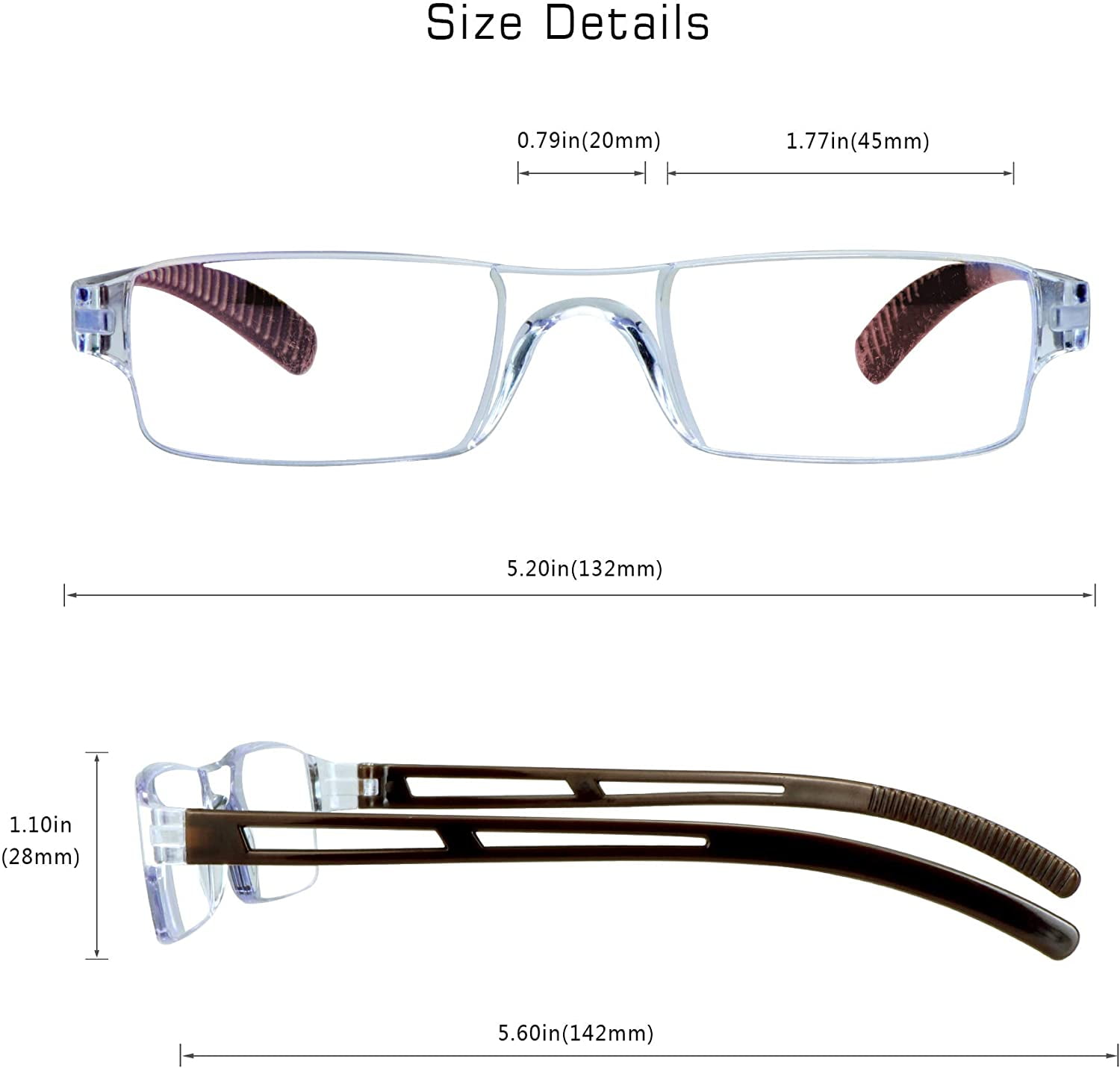 8 Pairs Reading Glasses, Blue Light Blocking Glasses, Computer Reading Glasses for Women and Men, Fashion Square Eyewear Frame (4bluefloral+4brown,+1.75 Magnification)
