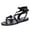 Black, variant on NOKIO Fashion Sandals for Women Summer Women Ladies Flat Bottom Sandals Strap Flat Ankle Roman Casual Shoes