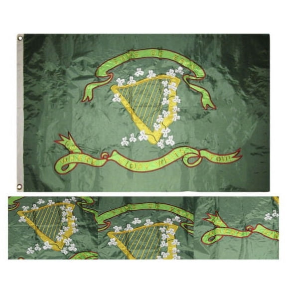 3x5 Embroidered Sewn Sons of Erin 300D Nylon Flag 3'x5' Ireland Heavy Duty