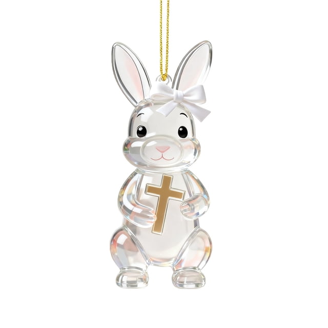 Easter Bunny Hanging Ornament – Delicate Rabbit Decor for Wall, Door & Shelf, Seasonal Celebration Theme