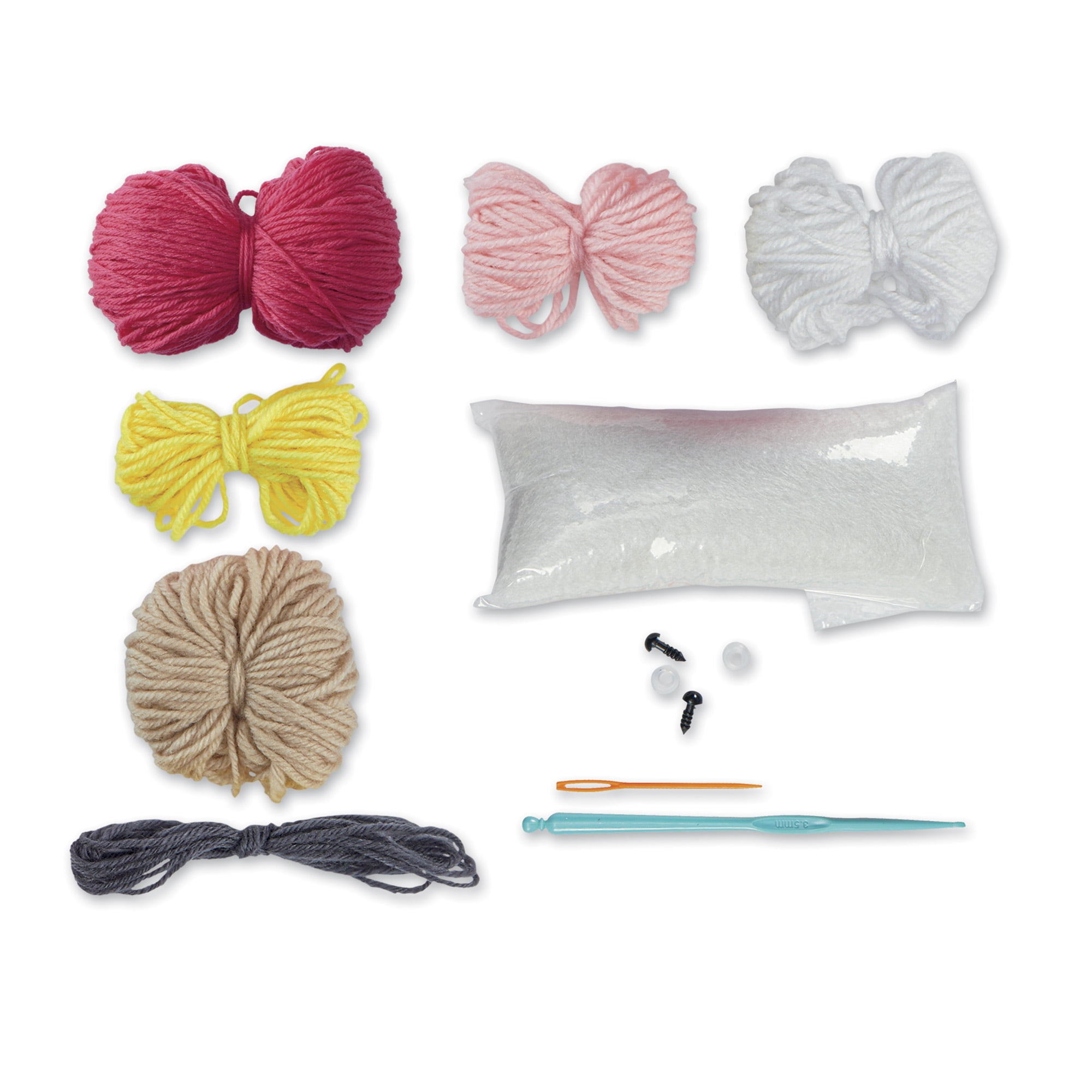 Intermediate Flamingo Amigurumi Crochet Kit by Loops & Threads – DIY Stuffed Animal Craft Set with Yarn - Fiberfill - Hook & Instructions - Intermediate Skill Level - Makes 7.5" Plush - 6 Pack