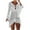 White, variant on Women's Summer Trumpet Long Sleeve Deep V Neck Hollow Out Knitted Cover Up Beach Dress Swimwear Tie Waist Hi-Lo Dress