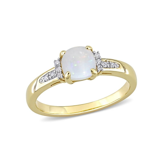 Everly Women's Opal and Diamond 10k Yellow Gold Ring