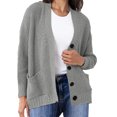 thumbnail image 3 of Aboser Long Sleeve Fall Cardigan Sweaters for Women Dressy Button Up Cardigans Warm Cable Knit Sweater Coats Loose V Neck Outwear with Pocket, 3 of 8