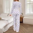 thumbnail image 3 of Women's Long Sleeve Long Pants Pajama Set - Outdoor Wear Suitable Loungewear - Purple Size S, 3 of 5
