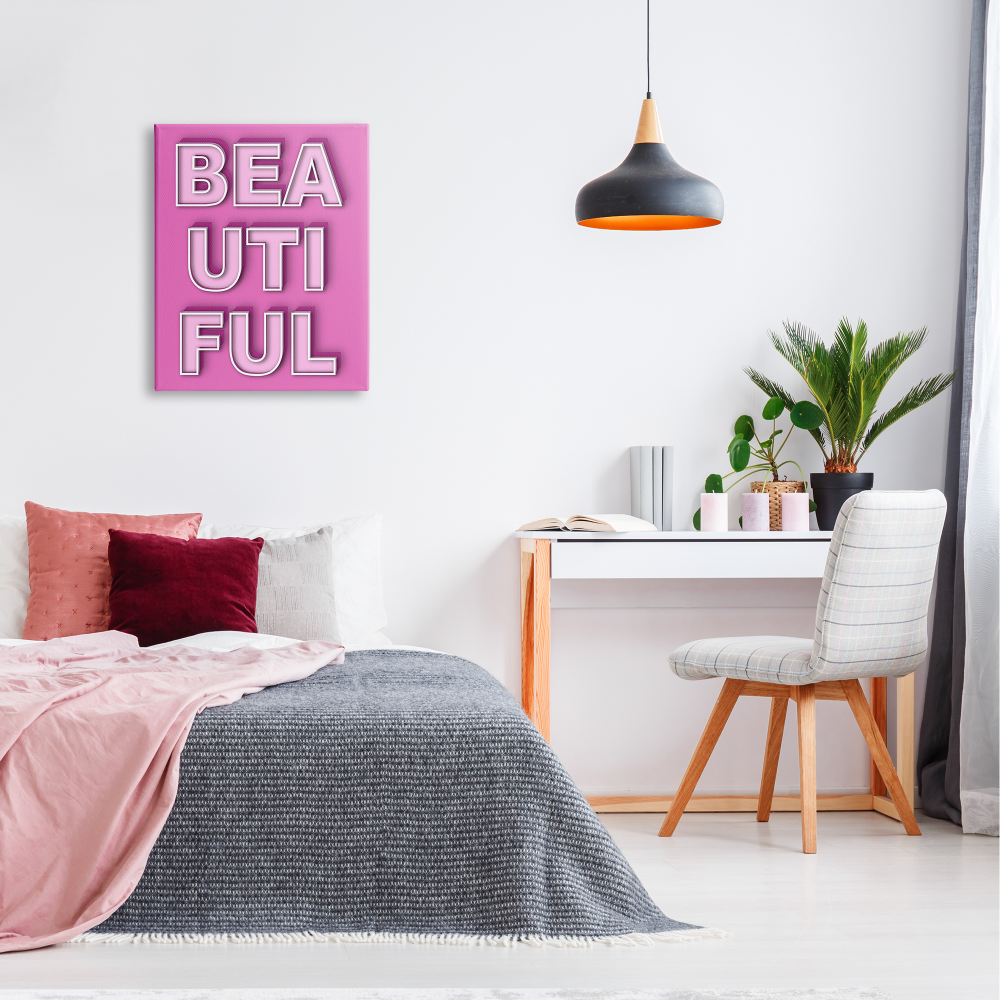 Stupell Industries Bold Motivational Beautiful Text Inspirational Painting Gallery Wrapped Canvas Art Print Wall Art, 24 x 30