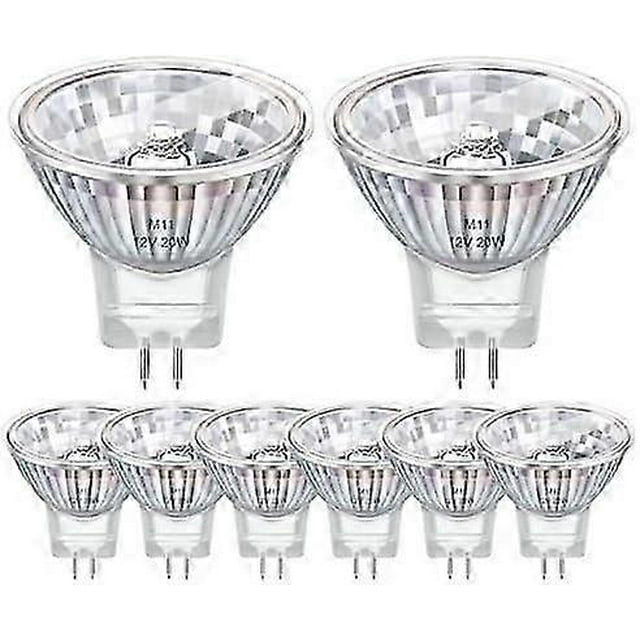 Pack of 8 MR11 GU4 Halogen Bulb 12V 20W, 35mm*35mm, Dimmable Halogen Spotlight Warm White 2800K, Halogen Reflector Bulb for Cabine
