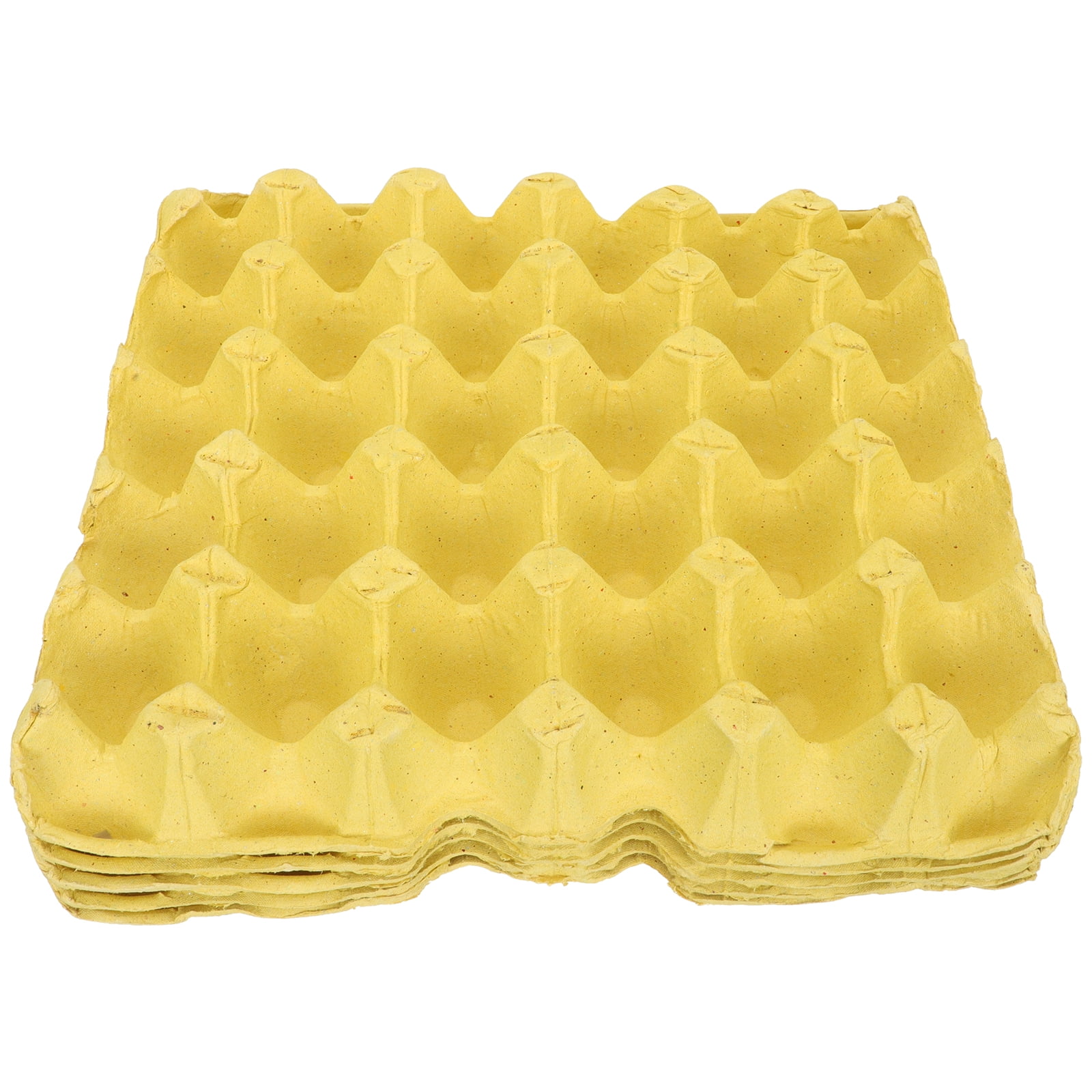 WORGEOUS 5-Pack Yellow Paper Storage Trays and Racks for Quail Eggs and Frying Cartons Organizer
