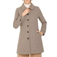 thumbnail image 2 of MODA NOVA Juniors Christmas Peter Pan Collar Single Breasted Winter Overcoat, 2 of 6