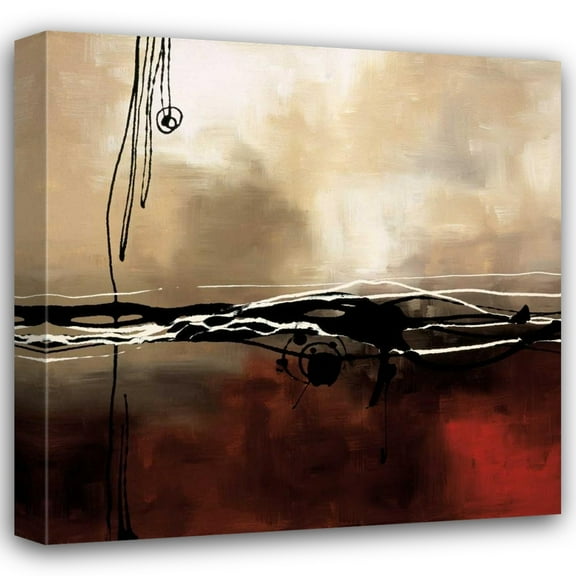 Laurie Maitland 20x20 Gallery Wrapped Canvas Wall Art Titled - Symphony in Red and Khaki I