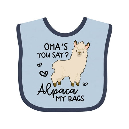 

Inktastic Oma s You Say Alpaca My Bags Gift Baby Boy or Baby Girl Bib