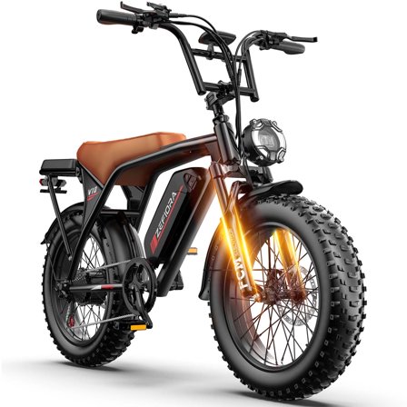 ZEFIORA Electric Bike for Adults, 2500W Peak Motor, 25MPH, 80 Miles, 48V 15AH Battery Electric Dirt Bike, 7-Speed, Dual Disc Brakes, 20" Fat tire Ebikes for Outdoor, Commute