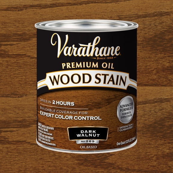 Dark Walnut, Varathane Premium Oil-Based Interior Wood Stain-211730H, Quart