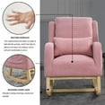 thumbnail image 2 of Rocking Glider Chair for Nursery, Wingback Teddy Accent Rocker Chair with Lumbar Pillow and 2 Side Pockets, 27.5"W Modern High Back Upholstered Armchair Leisure Single Sofa for Living Room, Pink, 2 of 7