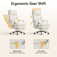 thumbnail image 4 of OKUP Executive Reclining Office Chair with Footrest, Microfiber Leather 160° Recline, Cream, Big and Tall 420lbs, 4 of 14