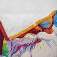 thumbnail image 6 of Kuscheln Christmas Throw Blanket, Xmas with Rainbow Colors Pride Theme Santa Claus with Sunglasses, Flannel Fleece Accent Piece Soft Couch Cover for Adults, 6 of 7