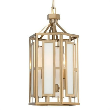 

Crystorama Lighting HIL-997-VG Hillcrest - Three Light Chandelier in Classic Style - 12 Inches Wide by 19 Inches High Vibrant Gold Finish with White Silk Glass