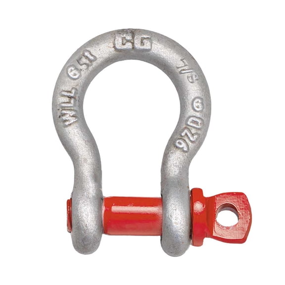 Crosby G-209, 7/8"Anchor Shackle Forged Carbon Steel w/Alloy Screw Pin Shackle Load Limit # 6.5Tons (85,980 lbs)| Heavy Duty D Ring Shackle for Vehicle Recovery - 1018516
