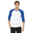 thumbnail image 2 of The Bella + Canvas Unisex 3/4 Sleeve Baseball T-Shirt - WHITE/ TR ROYAL - XS, 2 of 4
