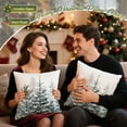 thumbnail image 6 of Christmas Tree Pillow Covers 18x18 Inch Set of 2 Blue Christmas Rustic Decorative Throw Pillows Covers for Couch Sofa Winter Holiday Decor, 6 of 6