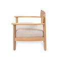 thumbnail image 3 of Outdoor Acacia Wood Club Chair With Beige Cushion Curved Backrest Ergonomic Seating For Patio Garden Corrosion-Resistant Easy Assembly, 3 of 8