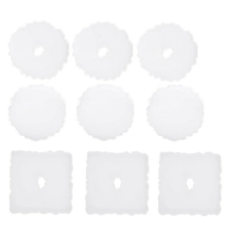 

9PCS Irregular Coaster Resin Molds Resin Epoxy Silicone Coaster Molds for Making Coasters Faux Agate Slices Cup Mat