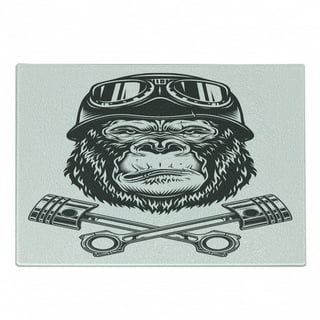 Psychedelic Cutting Board, Gorilla with Feathers Digital Triangle