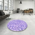 thumbnail image 4 of Ahgly Company Machine Washable Indoor Round Transitional Aztech Purple Area Rugs, 8' Round, 4 of 7