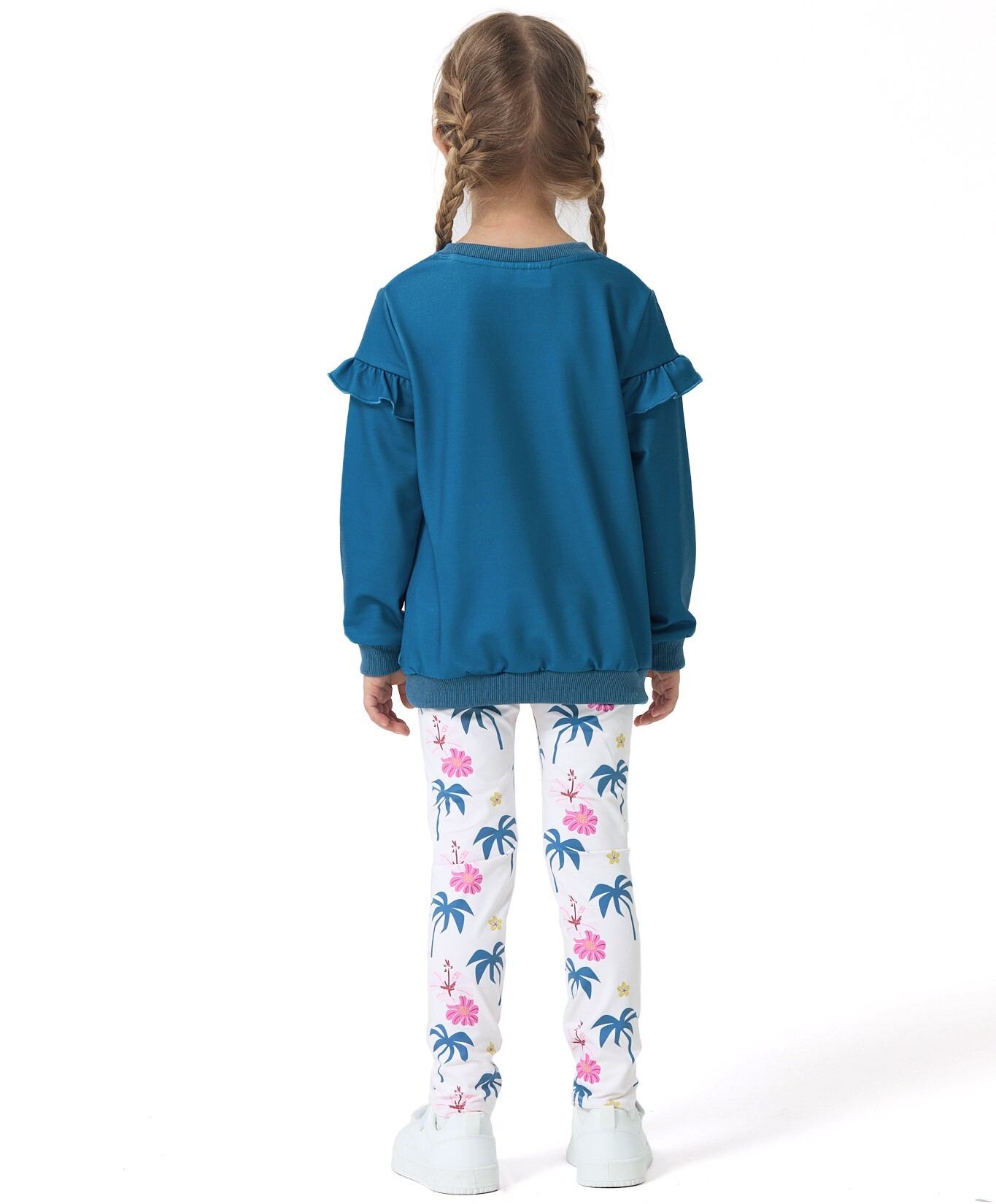 Disney Princess Toddler Girls Ruffle Sweatshirt and Leggings Moana Graphic Teal Outfit 2-Piece Set 3-4Y