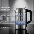 thumbnail image 4 of OVENTE Digital Glass Electric Kettle with Temperature Control, 1.8L Cordless Electric Tea Kettle with 7 Presets, Water Boiler Electric Pot, Keep Warm Function, Auto Shut-Off, Silver KGD752S, 4 of 10