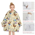 thumbnail image 6 of Butterfly Flower Plant Pattern Blanket Hoodies for Kids 6-13YR Oversize Wearable Blanket Hoodies for Boys Girls Teens, 6 of 7