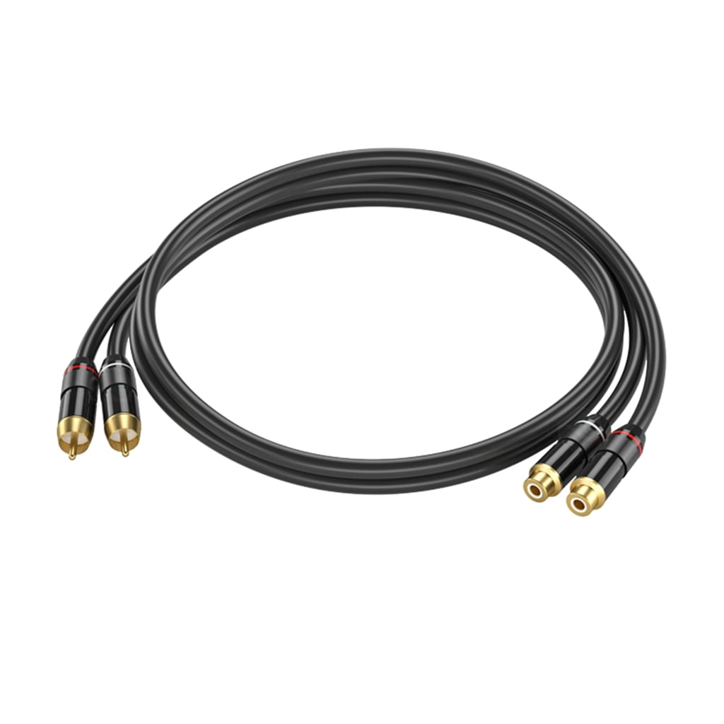 2RCA to 2RCA Cable Gold Plate Heavy Duty 2RCA Male to 2RCA Female Stereo Sound Extension Cable for Car Speakers