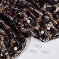 thumbnail image 2 of 1m Mermaid Scales Fabric 39x59 inch Leopard Print Hologram 2 Way Stretch Fish Scale Fabric Black Brown Spandex Mermaid, 2 of 9