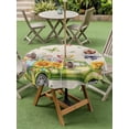 thumbnail image 3 of Easter Eggs Outdoor Tablecloth - 60 Inch Round Dining Table Cover, Spring Flowers Truck Leaves Butterflies Beige Waterproof Outdoor Table Cloth with Umbrella Hole & Zipper for Picnic/Patio/Party, 3 of 7