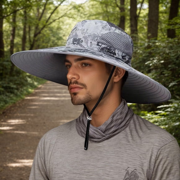 Breathable Outdoor Bucket Hat for Men and Women Adjustable Wide Brim Sun Hat for Hiking Sporting Activities and Leisure