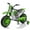 Green, variant on JOYLDIAS 12V Ride On Motorcycle Dirt Bikes for Kids with Training Wheels, Spring Suspension, Rose Pink