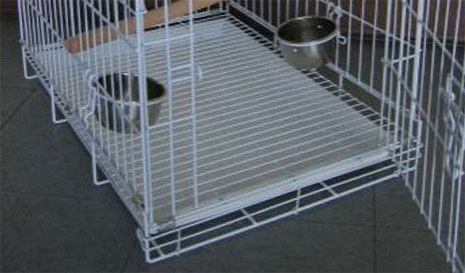 20" Portable Travel Veterinary Bird Parrot Wire Carrier Cage with Wooden Stand Perch & Stainless Steel Bowls