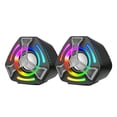thumbnail image 2 of Light Emitting Computer Speaker USB Mobile Phone Laptop Desktop Mini Speaker Hifi Stereo Sound Cable Subwoofer Computer Audio 2 Pcs, 2 of 9