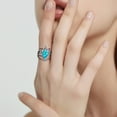 thumbnail image 3 of NUNCAD Turquoise Blue Ring Kite Shape Ring 925 Sterling Silver Statement Ring Gift For Women, 3 of 5
