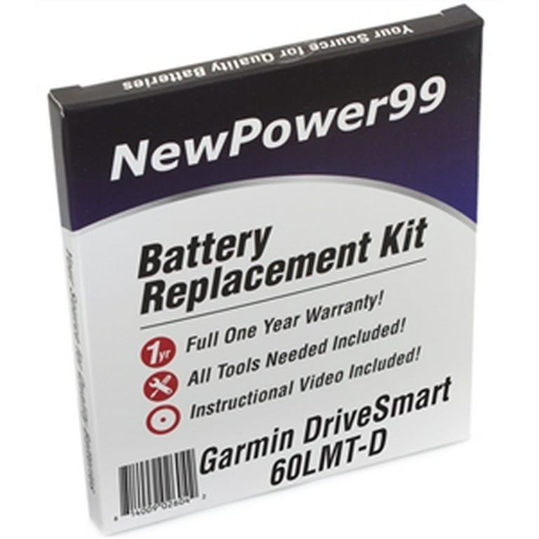 ekskrementer barrikade ekstra Garmin DriveSmart 60LMT-D Battery Replacement Kit with Tools, Video  Instructions, Extended Life Battery and Full One Year Warranty - Walmart.com