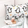 thumbnail image 4 of Kdxio Cotton Pillow Cases 20"x30" Pillowcases,Soft and Breathable Bedroom Pillow Cases-Colorful Hearts Penguin-No Pillow Core, 4 of 5