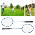 thumbnail image 4 of Badminton Racket Set Of 2, Iron Alloy Professional Training Badminton Rackets Professional Fitness Replacement Equipment for Beginners Training[Blue], 4 of 9