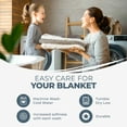 thumbnail image 4 of BNM Basketweave Cotton Blanket, Throw, Light Blue, 4 of 12