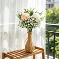 thumbnail image 6 of MMJ Artificial Flowers Bouquet Hydrangea Baby Breath Faux Silk Floral Home Wedding Vase Decor 14.57x7.87in, 6 of 6